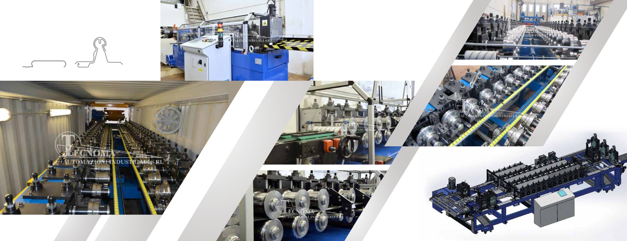 Compact roll forming machine in container