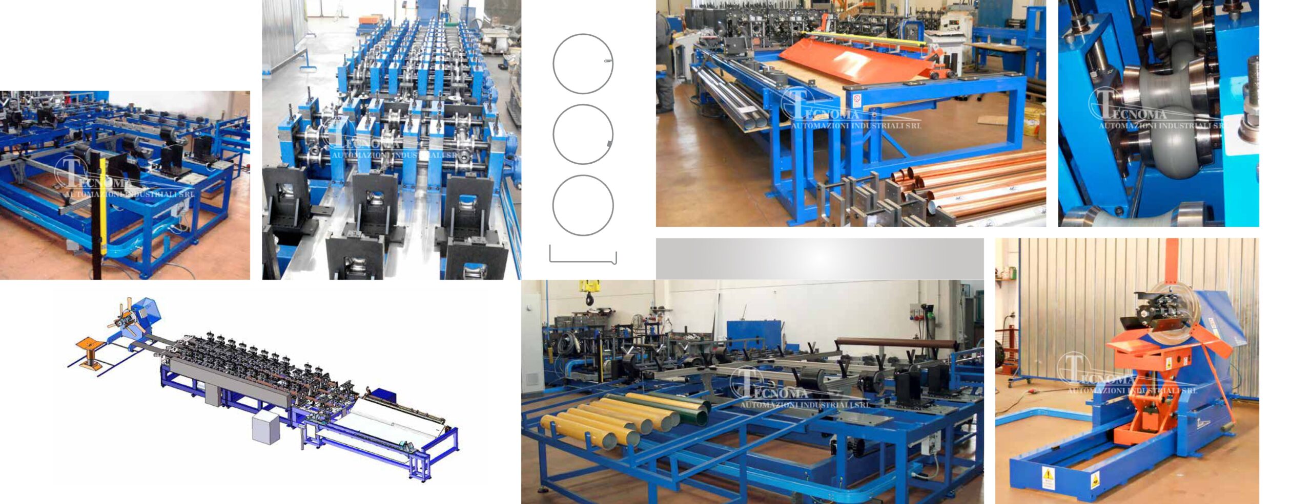 Roll forming machine for pipes